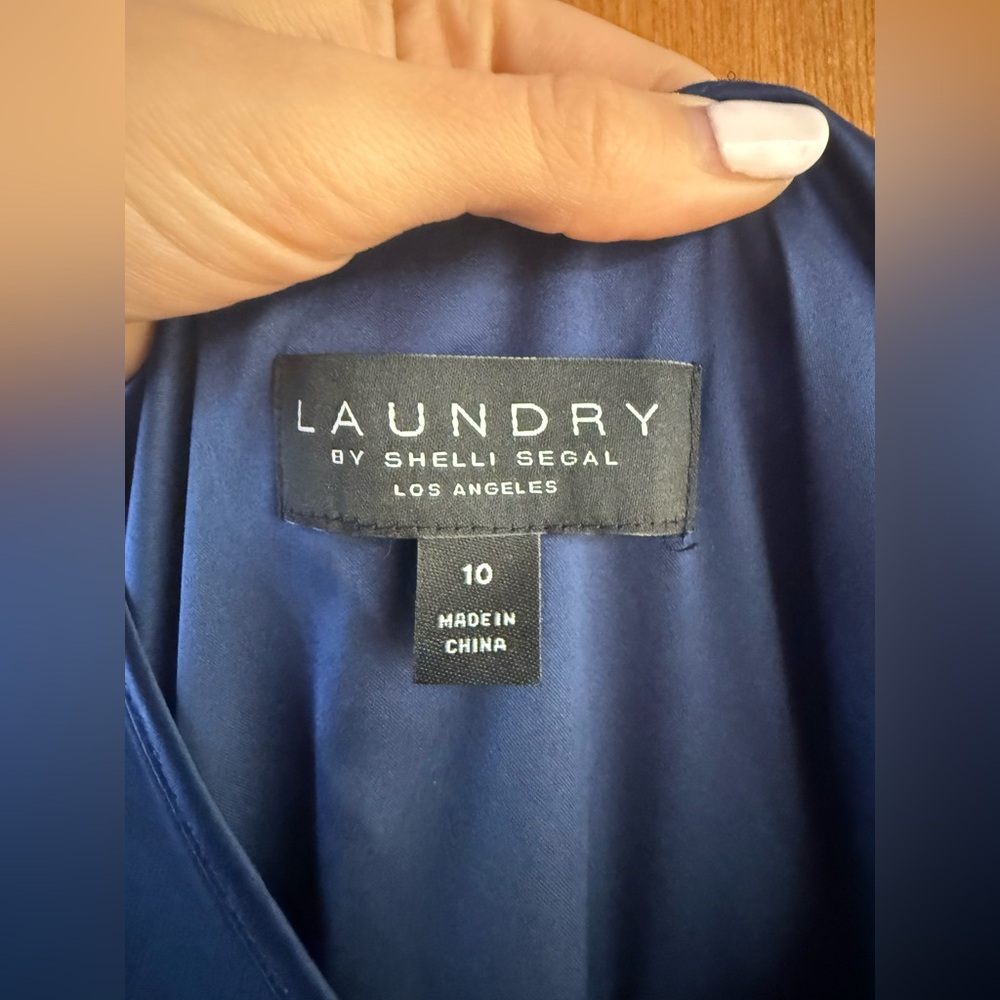 Laundry By Shelli Segal Navy Ruffle Maxi Dress - Picture 5 of 7